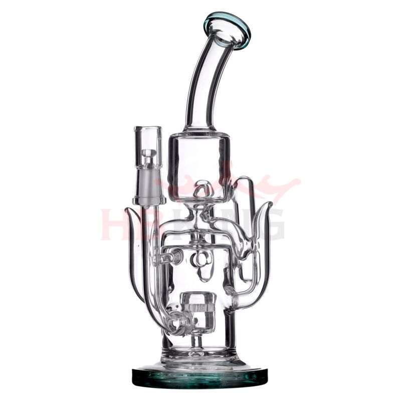 Hb-K118 EXW Colorful Recycler Percolator Funnel Birdcage Shape Glass Smoking Water Pipe