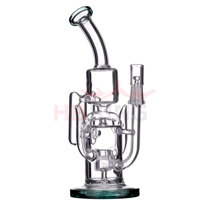 Hb-K118 EXW Colorful Recycler Percolator Funnel Birdcage Shape Glass Smoking Water Pipe