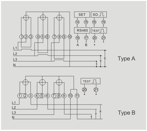 Dts-3r Three Pahse Four Wire Kwh Meter