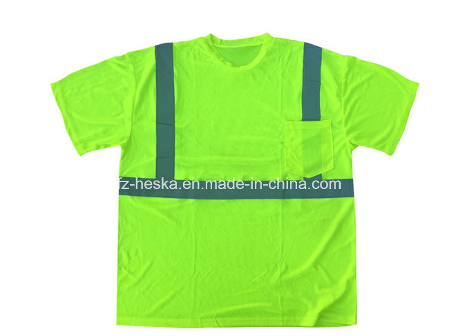 Mens Hi-Vis Round Neck Short Sleeve Reflective T Shirt