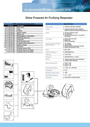 New Design Shine Powered Air Purifying Respiratory Welding Helmet