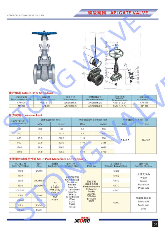 API ANSI Cast Steel Carbon Steel 150lb RF Gate Valve