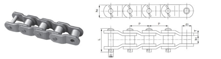 Heavy Duty Forged Offset Sidebar Transmission Drive Roller Conveyor Chain