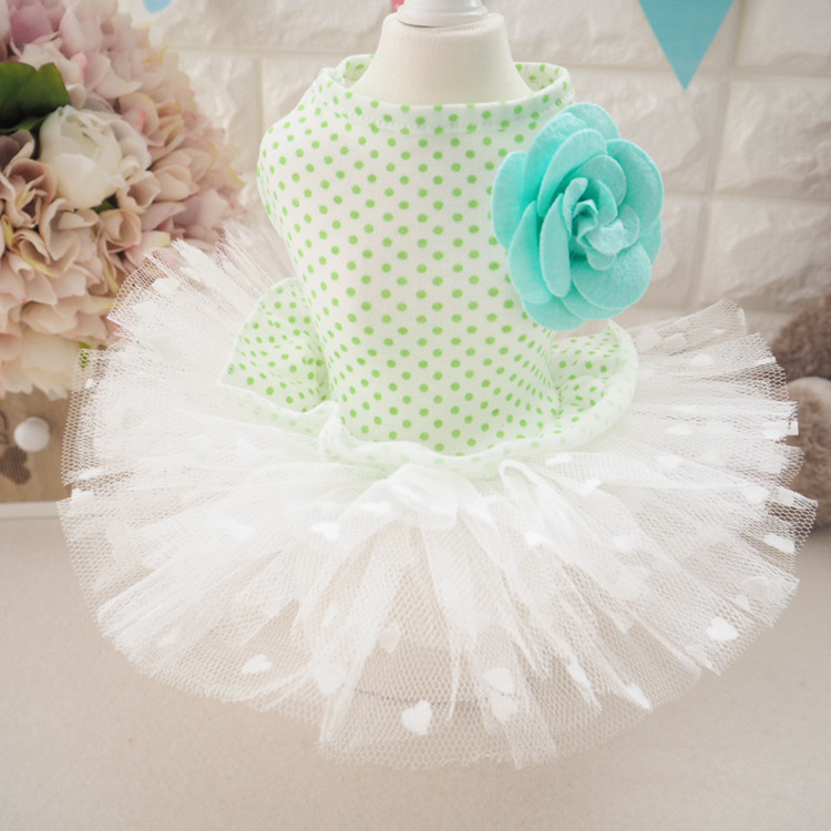 Lovely Summer Dog Dress Printing Dots Tutu Pet Skirts