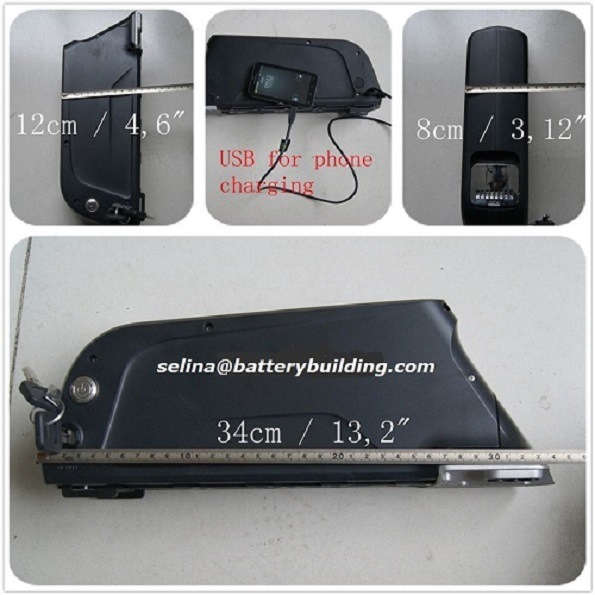 48V 11.6ah E-Bike Battery Pack Samsung/Panasonic Downtube Dolphin Lithium Battery Rechargeable Ebike Battery 48V