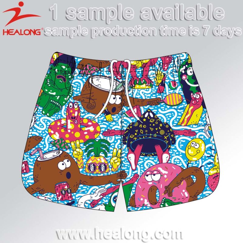 Healong Top Brand Designer Dye Sublimation Beach Shorts