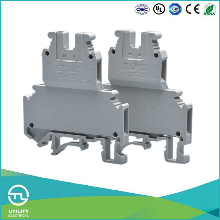 Utl Four Lead Cable Connector Double Layer Screw DIN Rail Connector