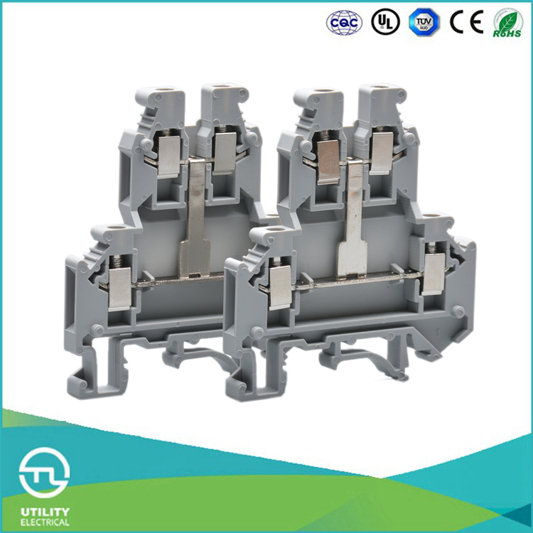 Utl Four Lead Cable Connector Double Layer Screw DIN Rail Connector