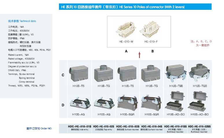 Hdc-He-010-01s Heavy Duty Industrial Connector