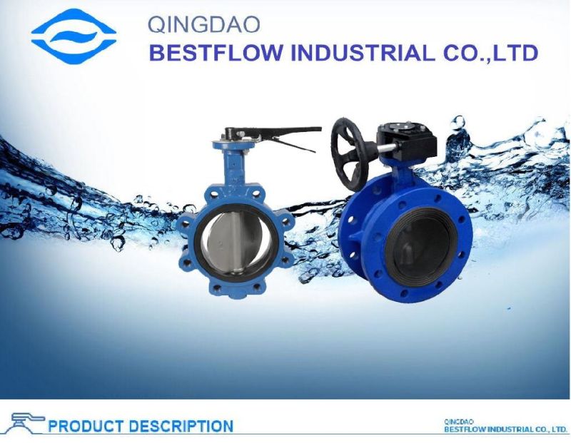 Flange End Manual Rubber Seal Butterfly Valve