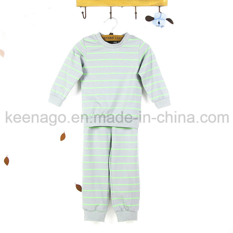 Boys Organic Cotton Long Sleeve Striped Sleepwear Suit Pajamas