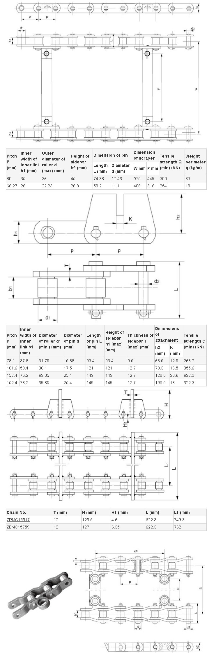 Drag Conveyor Paver Chain with ISO Approved