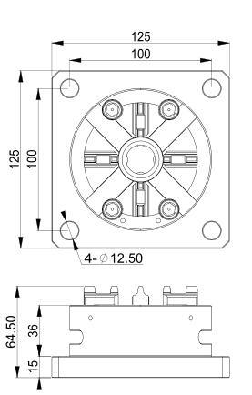 Manual Chuck D100 with Standard Base 3r Erowa Compatible EDM Suitable for EDM CNC