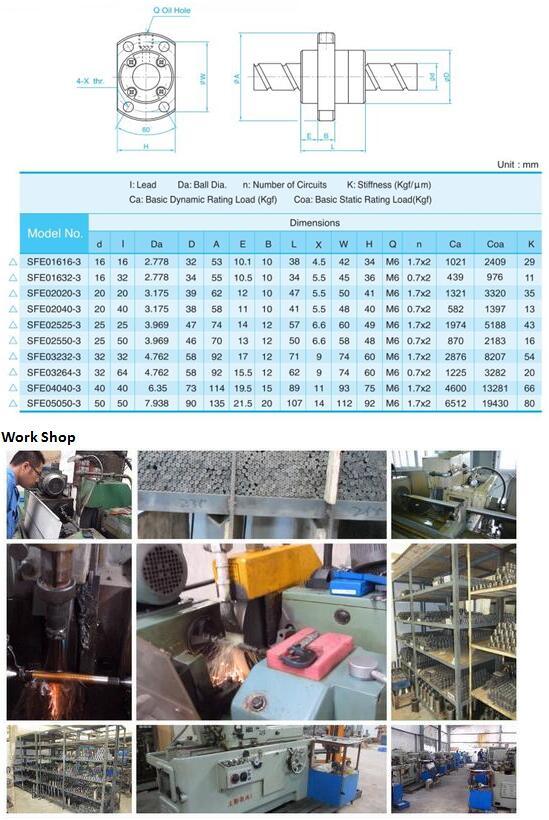 High Precision Ball Screw Sfe2040 Sfe2525