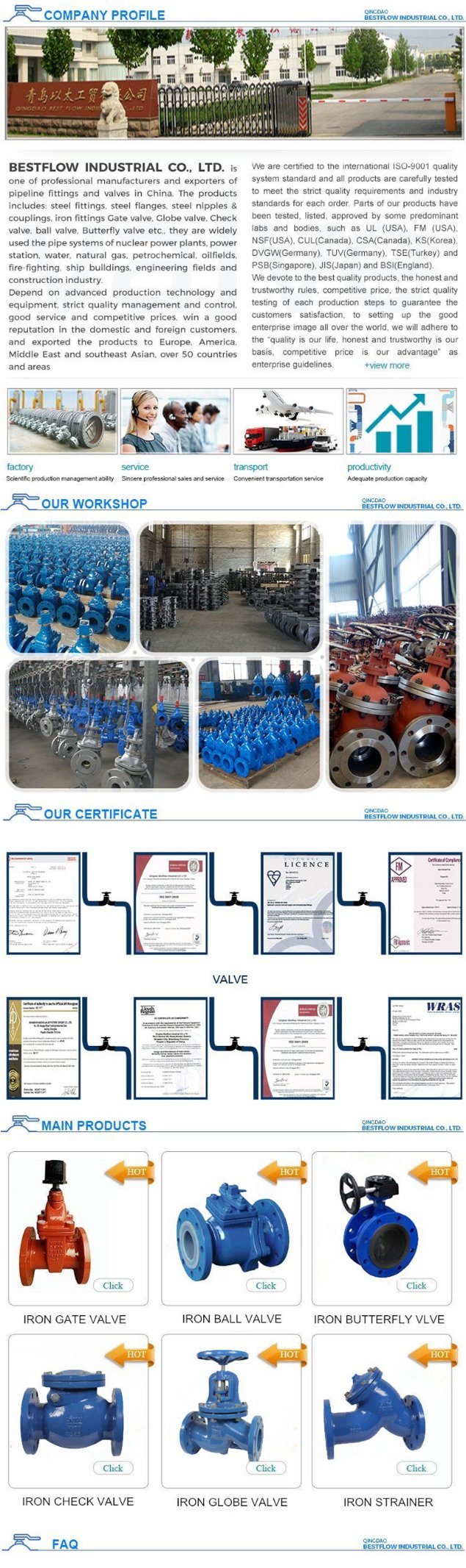 Soft Seal Ductile Iron Nrs Flange Gate Valve