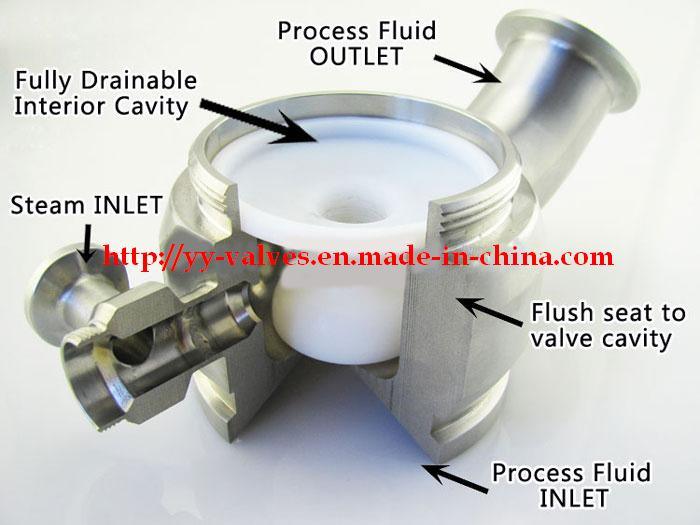 Aseptic Radial Diaphragm Tank Bottom Valve (PTFE)