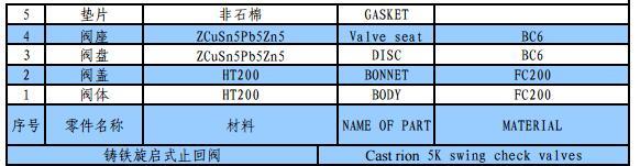 Mss Sp-71 Class 125 Cast Iron Swing Check Valve