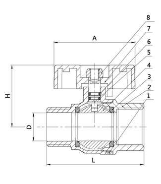 Brass Ball Valve with Butterfly Handle (VG10.99761)