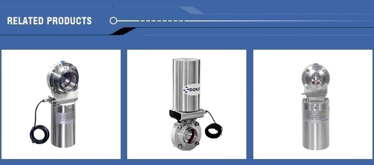 Ss304 Clamped Pneumatic Butterfly Valve with Position Sensor