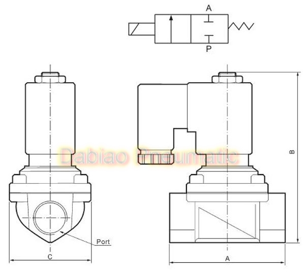 Yuken Type PU225 Series Guide Brass Solenoid Valve 2/2 Way