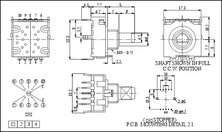 17mm Rotary Route Switch for Micro Oven