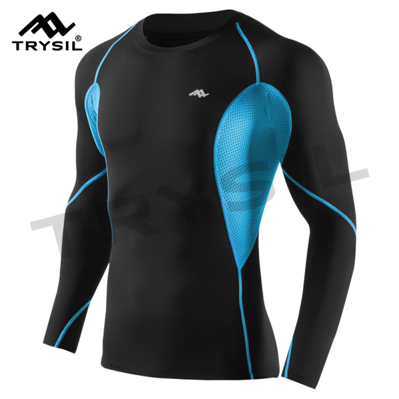 Long Sleeve Seamless Tights Dry Fit Shirt for Men