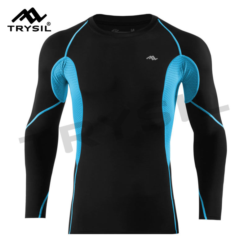 Long Sleeve Seamless Tights Dry Fit Shirt for Men