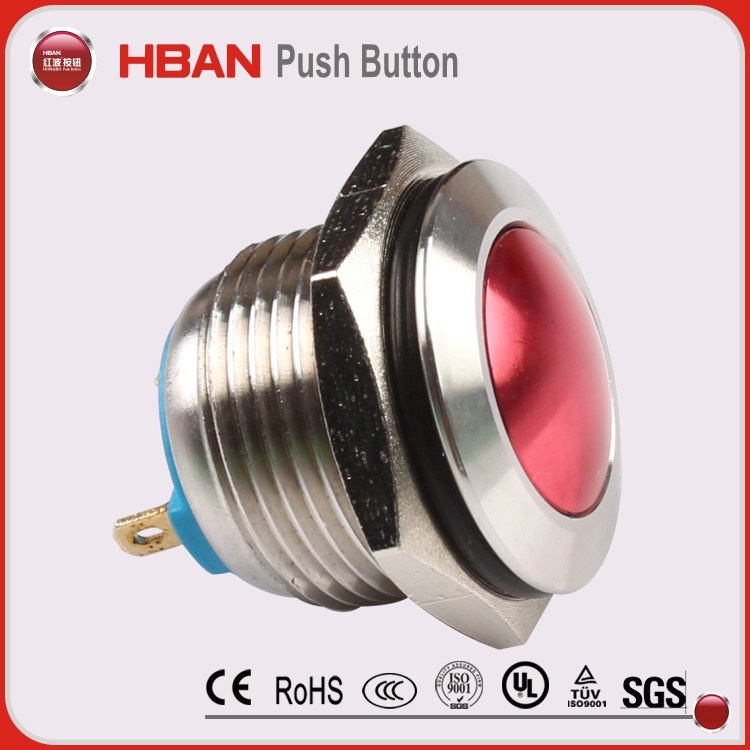 Metal 16mm on off Push Button Waterproof Momentary Switch Spst