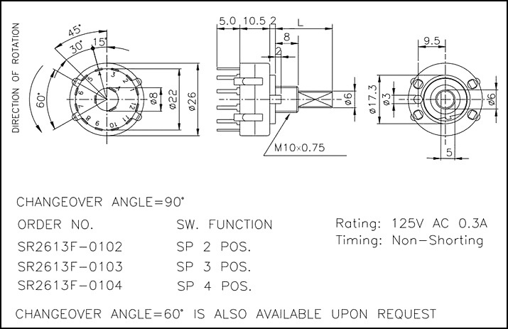 Factory Supplier Best Price for for 26mm Rotary Route Switch, 8 Position