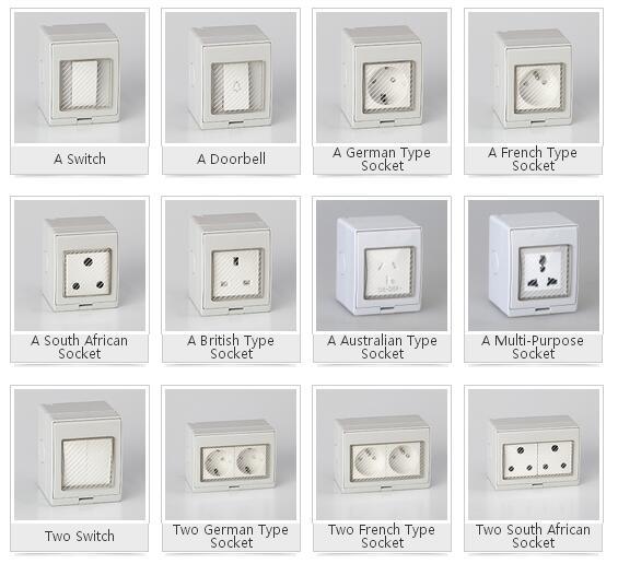 South Africa Outdoor IP65 Waterproof Wall Socket and Switch