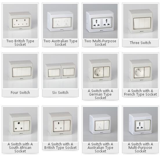 South Africa Outdoor IP65 Waterproof Wall Socket and Switch