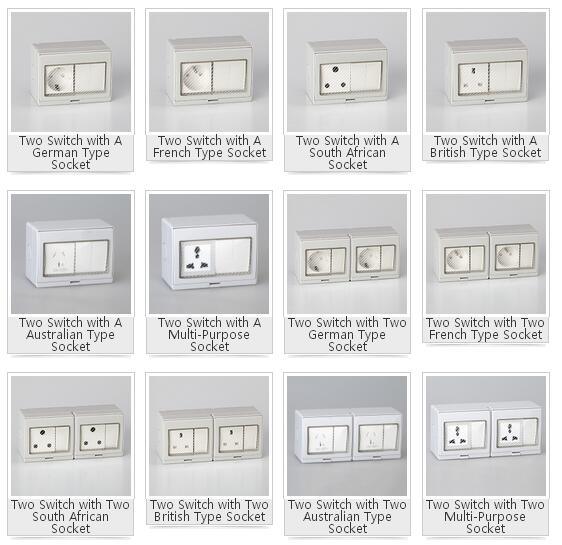 South Africa Outdoor IP65 Waterproof Wall Socket and Switch