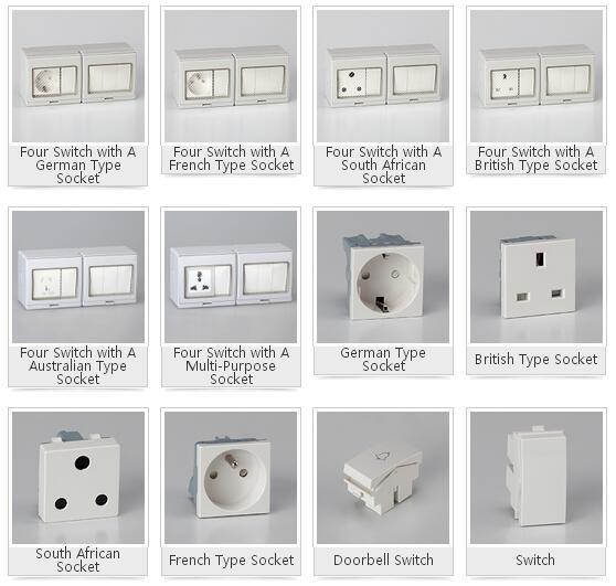 South Africa Outdoor IP65 Waterproof Wall Socket and Switch