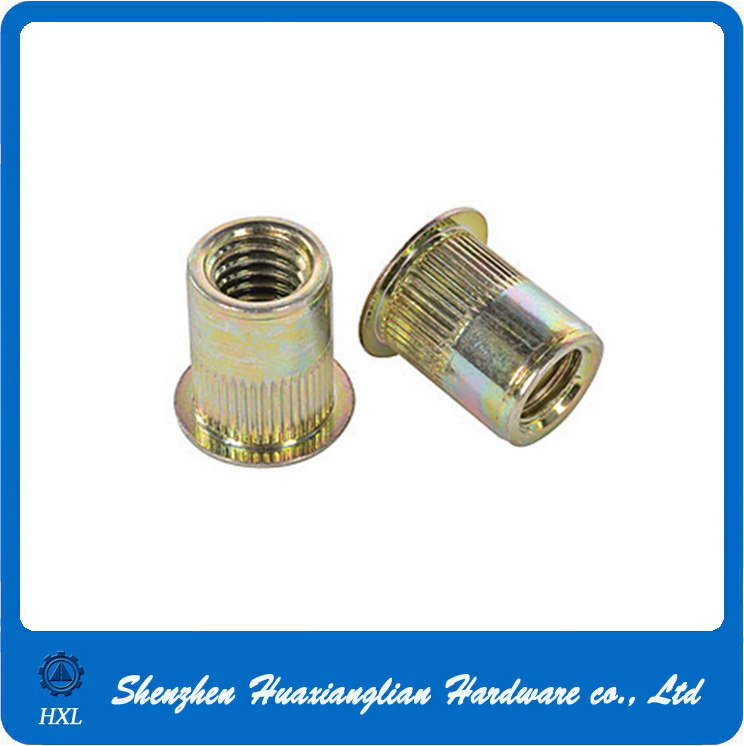 Customized Different Types Flat Head Thread Insert Steel Rivet Nuts