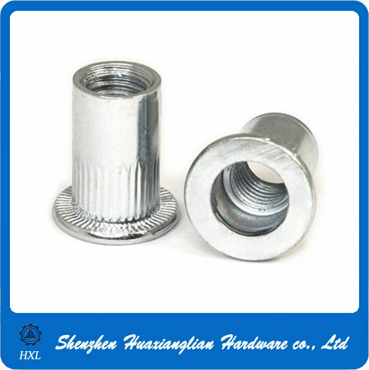 Customized Different Types Flat Head Thread Insert Steel Rivet Nuts