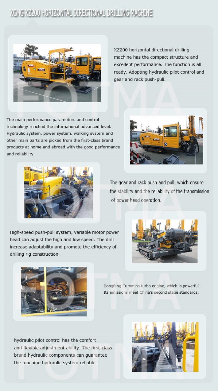 XCMG Xz200 Horizontal Directional Drilling Trenchless HDD Machine