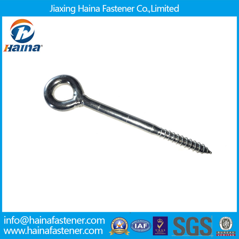 Zinc Plated/Galvanized Half Thread Ring Screws Eye Hook Screws Lag Eye Screws for Wood