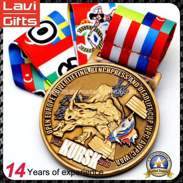 China Manufacturer Cheap Custom Zinc Alloy Enamel Marathon Running Award Metal Sport Gold Souvenir Medal No Minimum Order