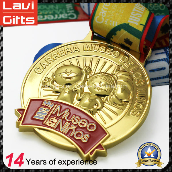 China Manufacturer Cheap Custom Zinc Alloy Enamel Marathon Running Award Metal Sport Gold Souvenir Medal No Minimum Order