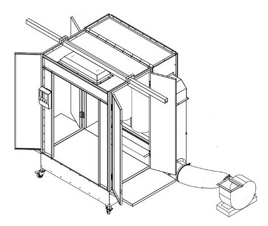 Fast Color Change Powder Coating Booths Systems