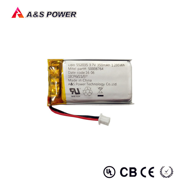 Consumer Electronics 350mAh 3.7V 1c Lithium Polymer Battery