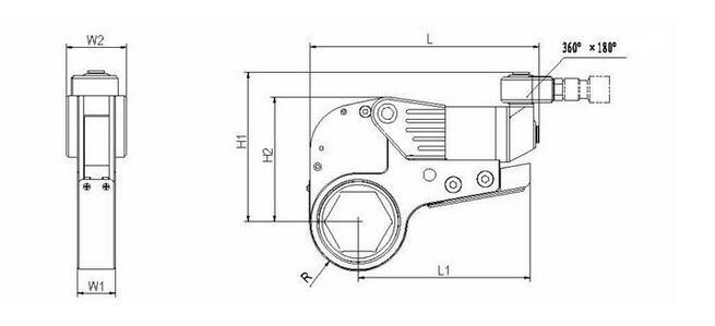 China Low Profile Hollow Hex Cassette Hydraulic Torque Wrench