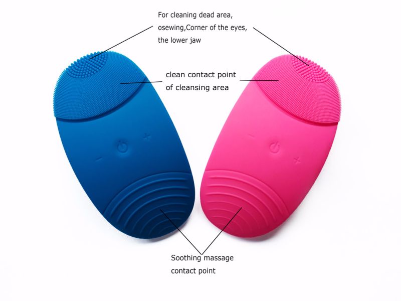 Cordless Silicone Vibration Facial Cleaner Brush