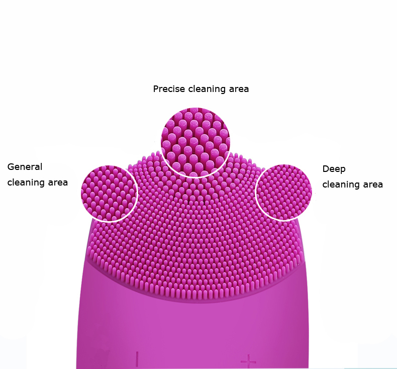 Cordless Silicone Vibration Facial Cleaner Brush