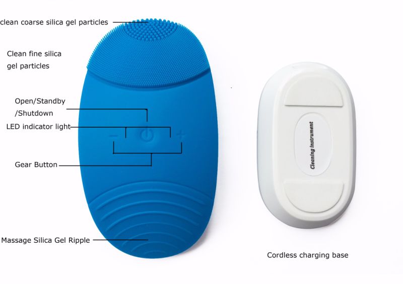 Cordless Silicone Vibration Facial Cleaner Brush