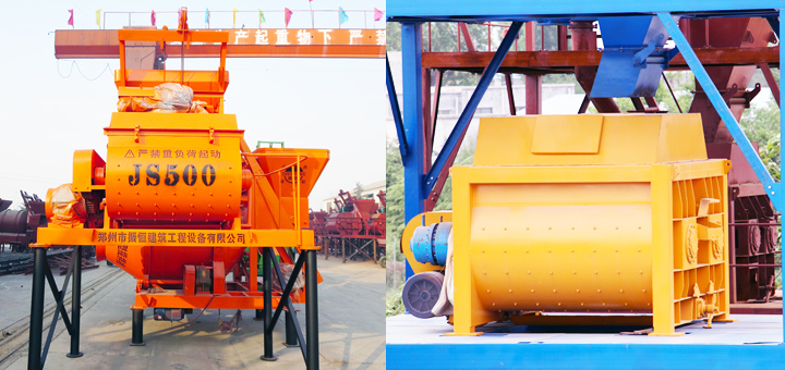 Movable Concrete Machinery Js500 Self Loading Falling Concrete Mixer Machine for Cement Mixing