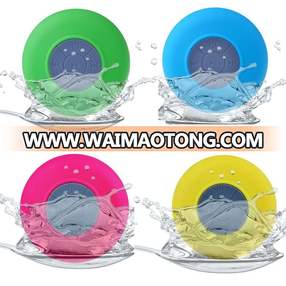 waterproof mini bts speaker with suction cup, low price wireless bts speaker with built-in mic