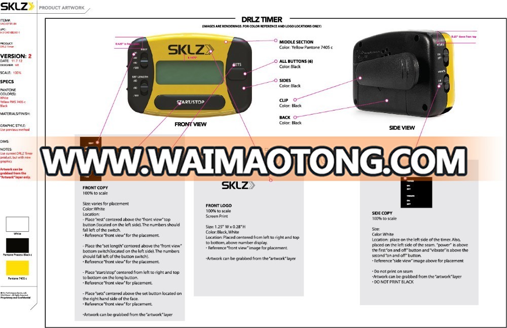 New Waterproof Digital Handheld Digital Sports Stopwatch Clock Alarm Timer