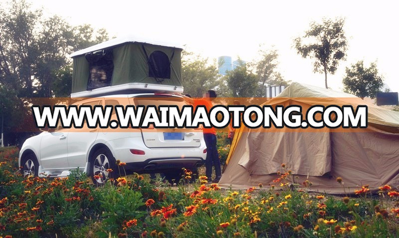 Car Camping 4WD Offroad Hard shell Roof Top tent with side awning,China wholesale