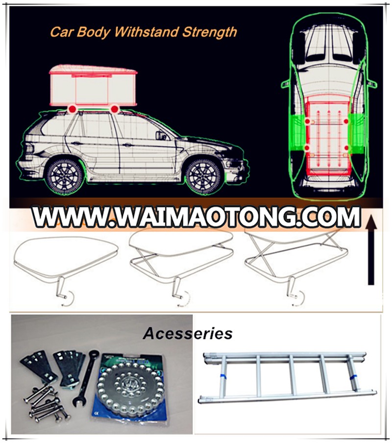 Hard Shell Camping Trailer Hard Top Roof Tent with Changing Room